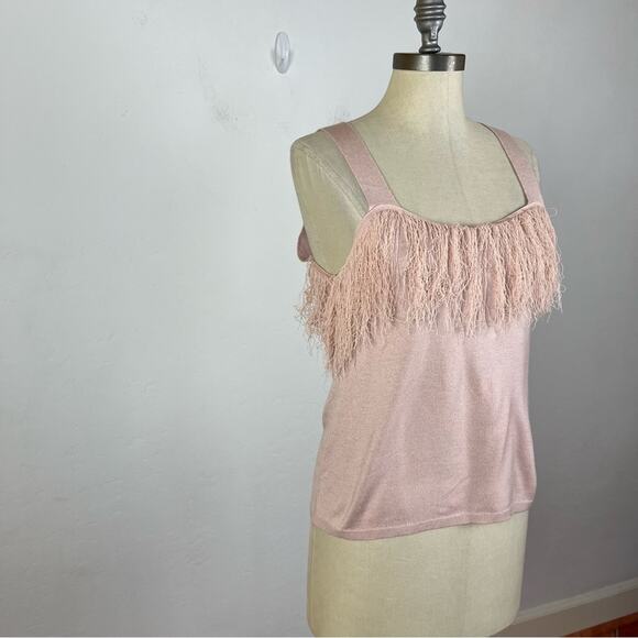 Sincerely Jules Blush Pink Feather Tank Top - Picture 2 of 7
